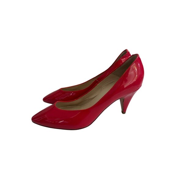 MANSUR GAVRIEL Red Patent Leather Kitten Heels Size 40 / 10 - Picture 4 of 10